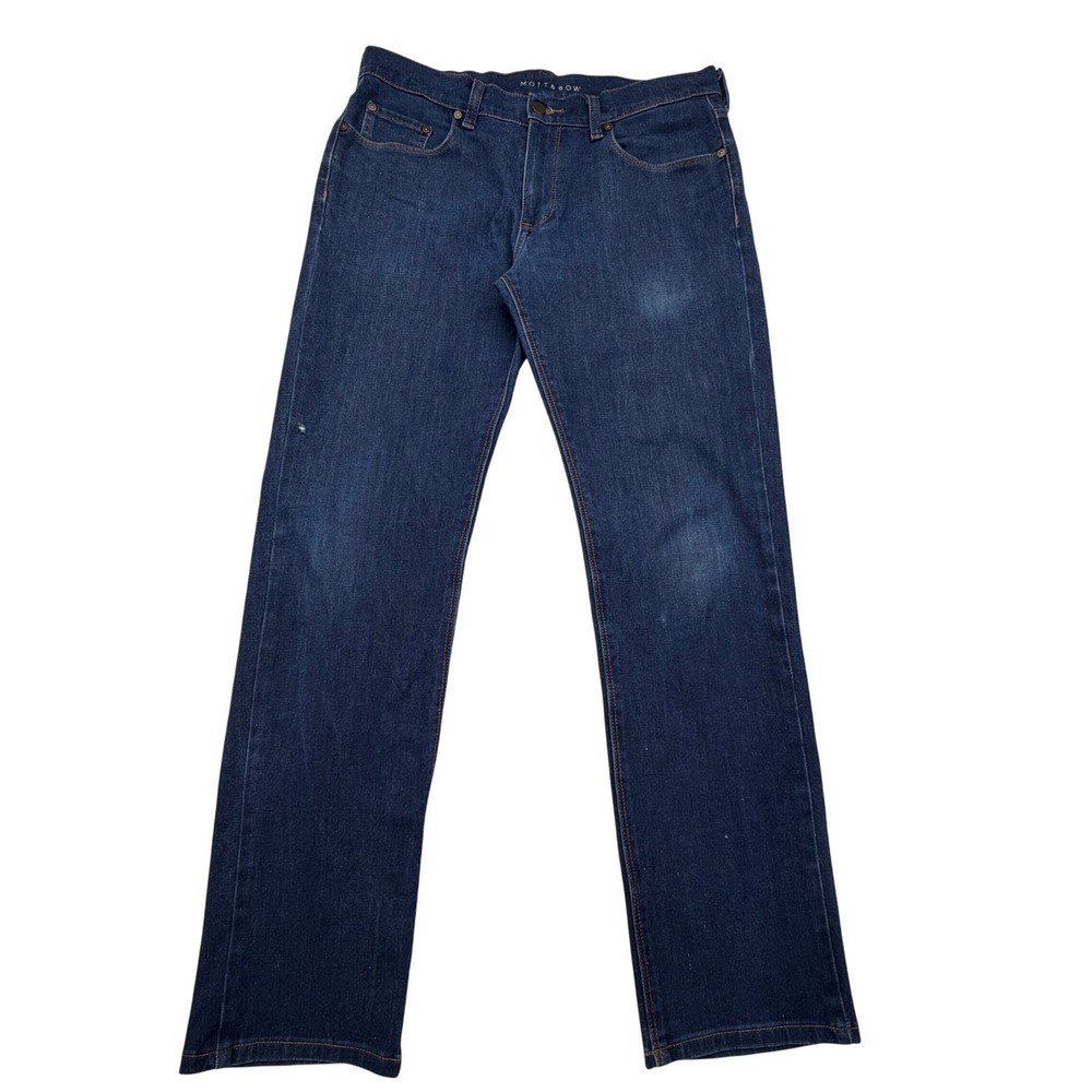 Mott & Bow Slim Jeans Men 32x32 Dark Wash Indigo Stretch Denim Five-Pocket